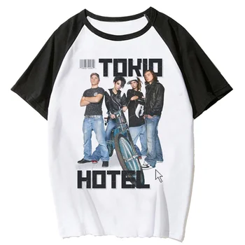 Tokio Hotel футболки женские аниме графический дизайнер топ для девочек дизайнер y2k манга одежда
