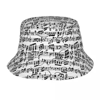 Женские И мужские Широкополые шляпы с музыкальным рисунком, нотный инструмент, прослушивание музыки, пляжная шляпная одежда, кепка для рыбалки, шапка Ispoti, прямая поставка