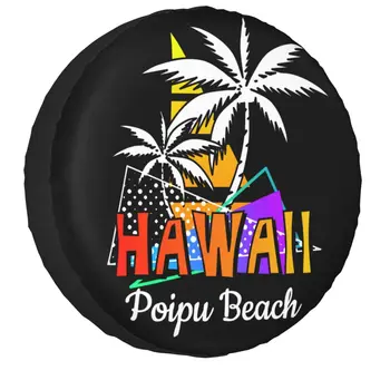 Изготовленный на Заказ Чехол для Запасного Колеса Hawaii Beach для Jeep Toyota Summer Palm Trees 4WD 4x4 Trailer Car Wheel Protector 14 