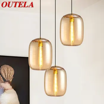 OUTELA Современные Золотые светодиодные подвесные светильники Промышленный Креативный Стеклянный дизайн Подвесной светильник для дома, столовой, гостиной, спальни