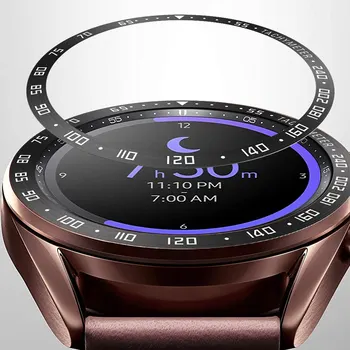 Кольцо с ободком в семицветной гамме для Samsung Galaxy Watch 3, стальное кольцо с ободком против царапин, Клейкая крышка, модные детали для часов 41 мм
