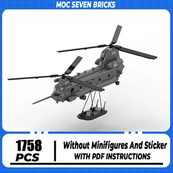 Строительные блоки Moc военной серии в масштабе 1:33 минифигурки Boeing MH-47 G Special Ops, технологические кирпичи, игрушки-самолеты для детей