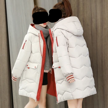 Белая женская куртка на гагачьем пуху, Длинная куртка с капюшоном, Для похудения, Большие размеры, Зима, Корейская версия, 2023