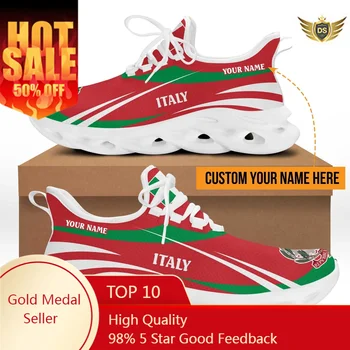 Новейшие трендовые мужские кроссовки Дизайн флага Италии Спортивные кроссовки для мужчин Сетчатые дышащие кроссовки для бега Модные теннисные туфли