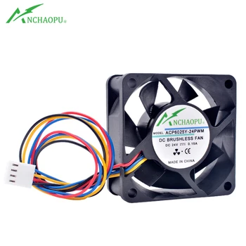 ACP6025Y-24PWM 6 см 60 мм вентилятор 60x60x25 мм DC24V 0.15A 4 провода для большого объема воздуха 4pin охлаждающий вентилятор для серверного инверторного шасси
