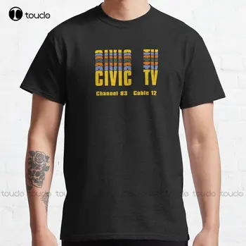 Videodrome Civic Tv Logo Классическая Футболка С Логотипом Мужская Забавная Художественная Уличная Одежда Мультяшная Футболка С Цифровой Печатью Футболки На Заказ Подарок Новый