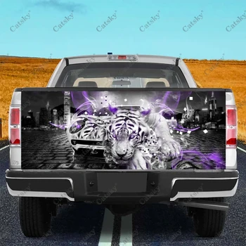 автомобильные наклейки с изображением тигра, модификация заднего хвоста грузовика, покраска, подходящая для грузовых автомобилей, аксессуары для упаковки, наклейки