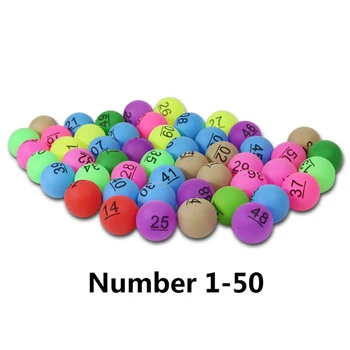 50шт разноцветных развлекательных шариков для пинг-понга 2,4 г с номером, мяч для настольного тенниса для лотерейной игры Adv