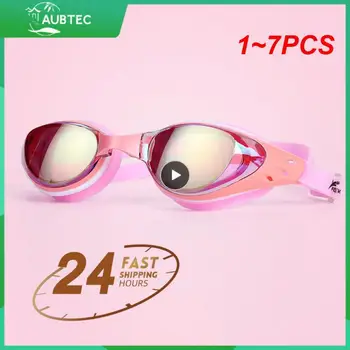 1-7 шт Близорукие Плавательные очки Водонепроницаемые и противотуманные Мужские Женские Детские Очки для дайвинга в большой оправе.