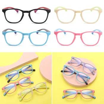 Детские очки с защитой от синего света, мягкие оправы, выпученные глаза, простые силиконовые очки, очки для глаз, одежда для мальчиков и девочек, мода