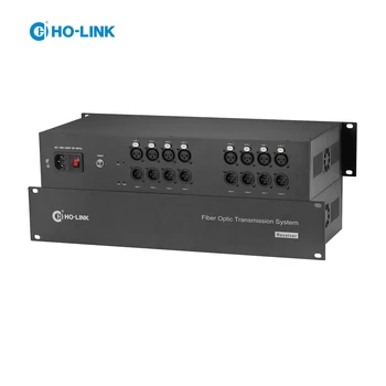 8-канальный преобразователь сбалансированного аудио BIDI XLR в оптоволокно на расстоянии более 20 км SMF или 500 метров MMF