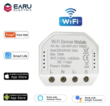 Умный переключатель управления светодиодным затемнителем WiFi Smart Life Tuya APP Remote Control 1/2-позиционный переключатель Работа с Alexa Echo Google Home