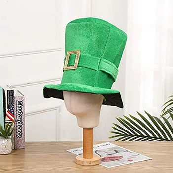 Аксессуары ко Дню Святого Патрика Ирландский праздничный костюм зеленого лепрекона Большая шляпа Модные цилиндры для взрослых