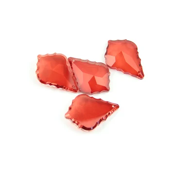 Красный 38 мм/50 мм/63 мм/76 мм кленовый лист K9 качественная призма с украшением в виде кристаллов, стеклянные осветительные подвески