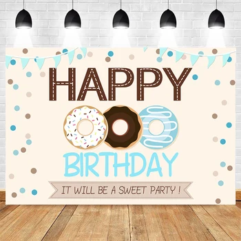 Фоновые рисунки на тему пончика для фотосъемки С Днем рождения, украшение баннера, Фон для фото Сладкой шоколадной девочки на день рождения