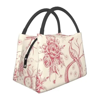 Toile De Jouy Rose, женская сумка для ланча с термоизолированным рисунком 