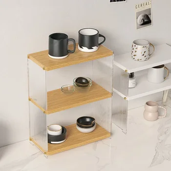 Настольный акриловый держатель для стакана воды в скандинавском стиле Ins, Многослойная подставка для хранения кружек, чашек для чая, чайных сервизов