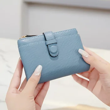 Новая простая сумочка, женская однотонная короткая сумочка из мягкой кожи, женская простая сумка для карточек, многофункциональная