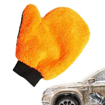 Автоматическая рукавица для мытья автомобиля без царапин Автомобильные Сверхтолстые моющие Бархатные Сушильные перчатки Многоразового использования для автомобилей Прочные водопоглощающие перчатки