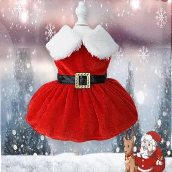 Ткань для домашних животных, платье для щенка, Рождественский косплей, костюм животных, одежда для собак, теплое пальто, Рождественские платья для собак