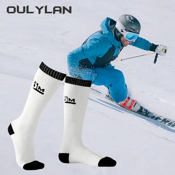 Новые шерстяные лыжные носки Зимние Мужские Женские Термальные лыжные носки из толстого хлопка, спортивные носки для катания на сноуборде, высокоэластичные термоноски