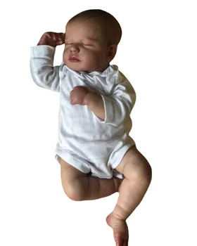19-дюймовый Возрожденный Спящий Малыш Loulou Real Soft Touch Reborn Baby Doll с Нарисованными От Руки Волосами, 3D Раскрашенной Кожей, Видимыми Венами Bebe