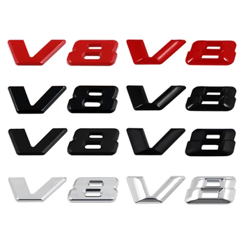 3d Хромированные черные Буквы логотипа V8 Эмблема на крыле автомобиля для AMG Mercedes Benz GL ML SL 500 220 C63 S500 Аксессуары для наклеек на значок V8