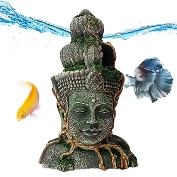 Декор аквариума с Рыбками Будда Скульптура Головы Будды Аксессуары для Аквариума Орнамент Маленькие Статуэтки Буды для подводного плавания