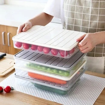 Контейнер для хранения продуктов в холодильнике с запечатанной крышкой, более хрустящие продукты, сохраняющие свежесть, коробка для хранения яиц, рыбы, органайзер для свежей прокладки.