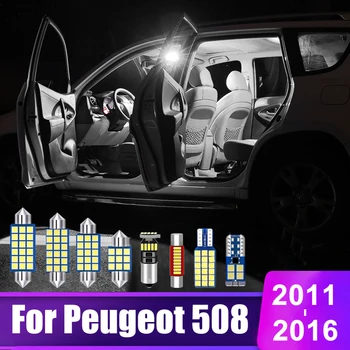 Для Peugeot 508 Седан SW 2011 2012 2013 2014 2015 2016 12 шт. Автомобильная Светодиодная Лампа Купольная Лампа Для Салона Автомобиля, Зеркало Для Тщеславия, Аксессуары