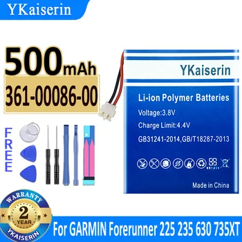 YKaiserin 500 мАч Литий-ионный аккумулятор 361-00086-00 Для спортивных часов Garmin Forerunner 225 235 620 630 735XT batteria