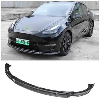 Для Tesla Model Y 2018 2019 2020 2021 2022 Высококачественный ABS Ярко-черный и ABS карбоновый бампер, сплиттер для передней губы, диффузор