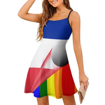 Флаг Франции, гей-парад, радужный флаг, незаменимое женское платье-слинг, Забавная графическая экзотическая женская одежда, саркастические каникулы