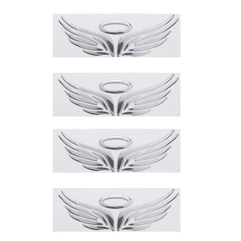4X 3D хромированная наклейка с крылом Ангела, наклейка на авто, эмблема автомобиля, наклейка для украшения, Цвет серебристый