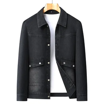 Новое поступление, Мужская Молодежная Модная Повседневная джинсовая куртка, Весенне-осеннее пальто с отложным воротником, Большие размеры L-2XL3XL4XL5XL 6XL 7XL 8XL