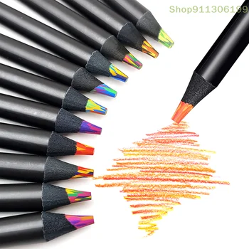 8 цветов Градиентный Радужный карандаш для рисования Цветными эскизами Случайный