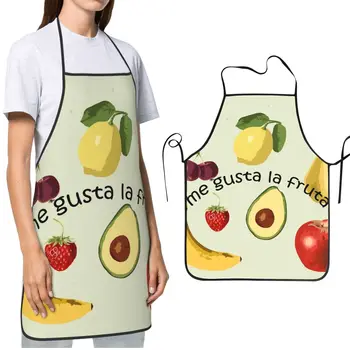 Me Gusta La Fruta Испания, испанский фартук, Маслостойкий и водостойкий, регулируемый шейный ремень, фартуки для барбекю для женщин, мужчин, шеф-повара