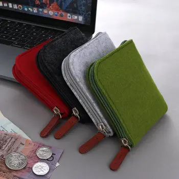 Дешевый шерстяной войлочный Мини-кошелек для монет, кошелек для женщин, Мужская сумка для мелочи, держатель для кредитных карт, удостоверения личности, кошельки