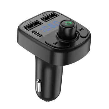 Автомобильный FM-передатчик Bluetooth 5.0 PD Type-C, двойной USB-порт 3.1A, Быстрое зарядное устройство, MP3-модулятор громкой связи, плеер, автомобильные аксессуары