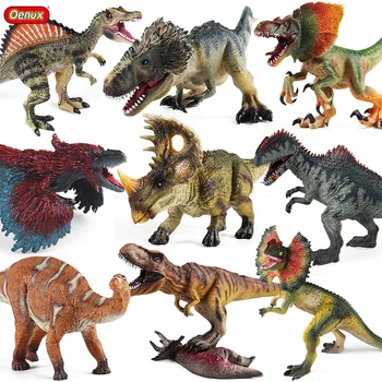 Oenux Новый Доисторический Мир динозавров юрского периода T-Rex Spinosaurus Dilophosaurus Модель Фигурки Украшение дома Детская Подарочная игрушка